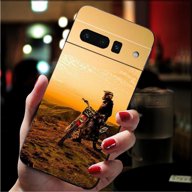 Moto Cross Motorcycle Sports Phone Case for Google Pixel 7 Pro 7 6A 6 Pro 5A 4A 3A Pixel 4 XL Pixel 5 6 4 3 XL 3A XL 2 XL Funda