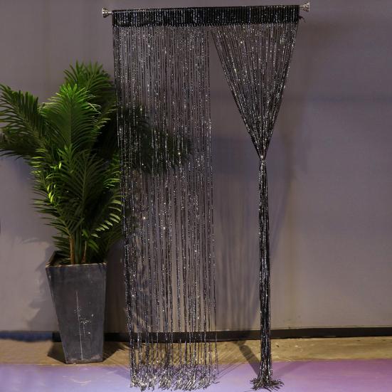 Glitter String Curtain Sparkling Door Fringe Curtain Tinsel Backdrop Privacy Curtain Room Divider Curtain for Doors Closets Windows Walls Party Decor