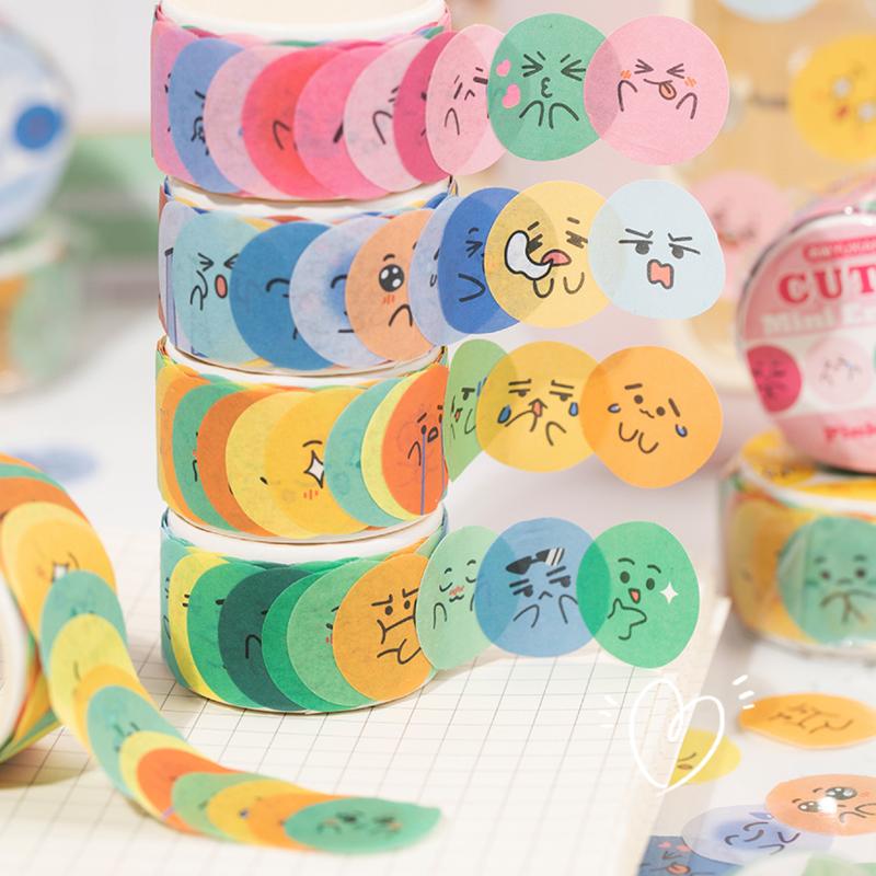4Styles X 100sheets/Roll Joyful Moments die-cut Washi Tape Stickers Sealing Sticker DIY Handbook Collage Phone Case Photo Frame