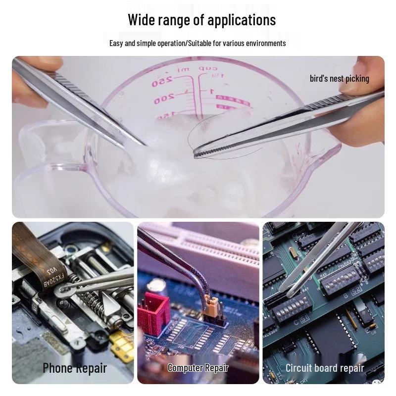 Stainless Steel 304 Bent Tip Tweezers for Aquatic Plants and Succulent Care