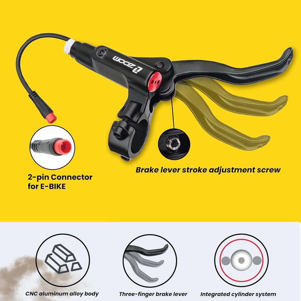 Zoom H875E MTB Hycline Ebike Hydraulischer Scheibenbremssattel 2-Kolben Power-Off Elektrofahrrad 160mm/180mm Rotoren Montageadapter