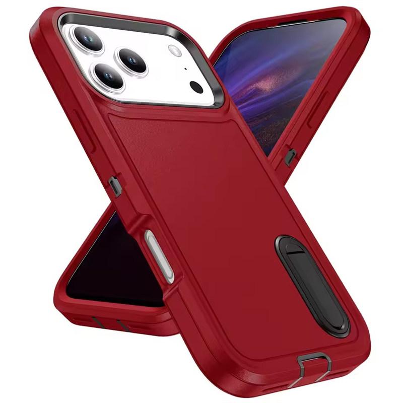 Military Armor Shockproof Phone Case For iPhone 17 Air 17 Pro Max Strong Defender Invisible Kickstand Cover