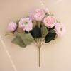 Vase Included Peony Bouquet Silk Flower Fake Plants Artificial Flowers  Home Garden Decor