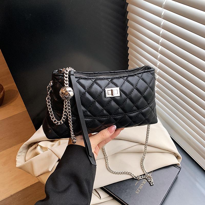 

Женская ромбовидная сумка-цепочка, новая универсальная на плечо, премиальная сумка-мессенджер в виде ведра, весна-лето чёрный