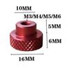 Knurled Hand Thumb Nut Wear Resistant Flat ARC Chamfering Design M3x16Mmx6mm Nuts , Red