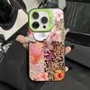 Leopard Print Star Flower Plating Hard Phone Case For IPhone 17 Air 16 15 14 13 12 11 Pro Max Plus Funda Case Cover Bumber Cover