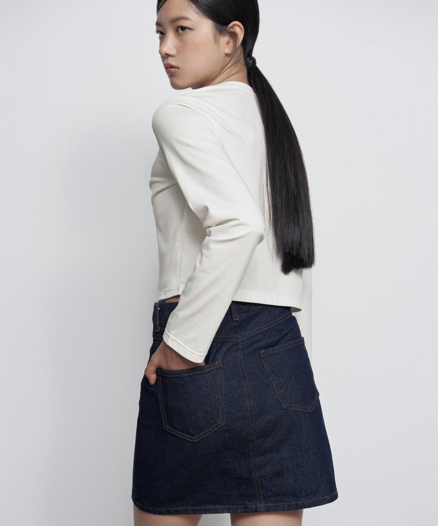 Musinsa Standard Woman Women'S Denim Mini Skirt [Deep Indigo]