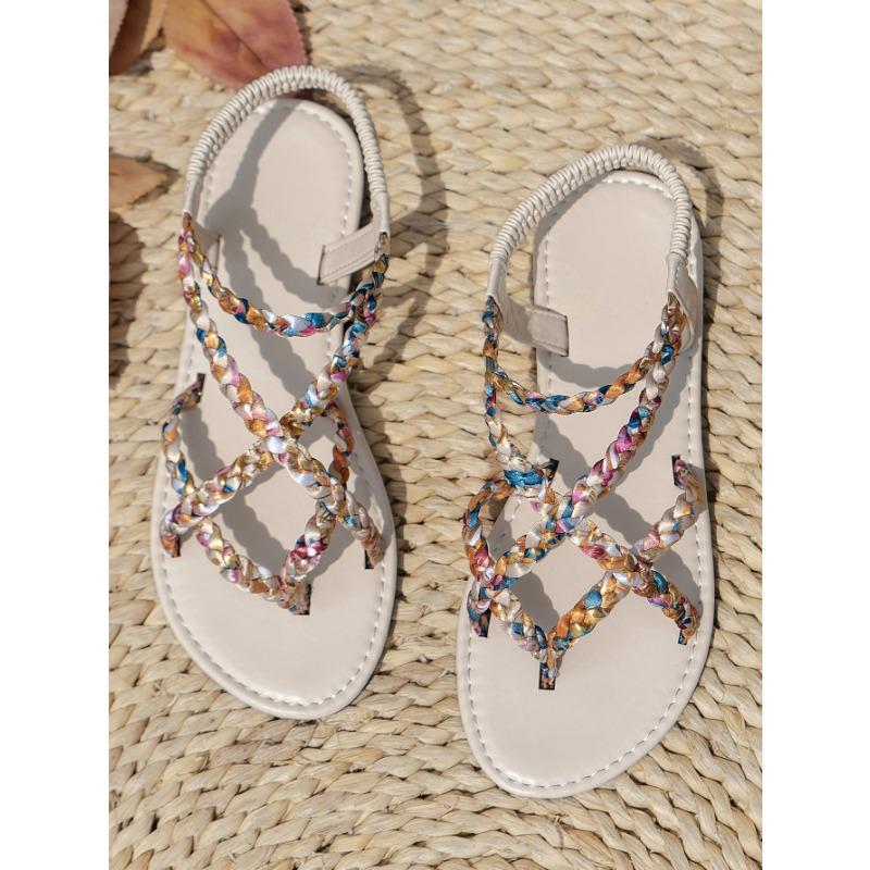 Large Size Women's Slim Strap Flat Sandals