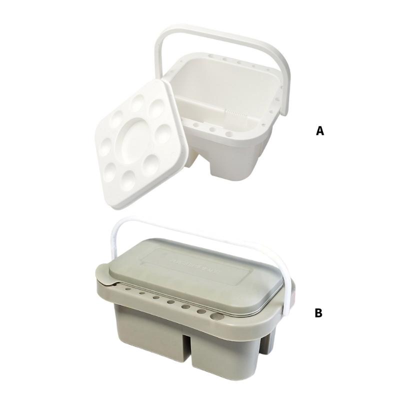 Handheld Multiple Layer Brush Cleaning Bucket For Artists Students Smooth Interior Permanent Substance Not Toxic Exemplary For Travel Studio School