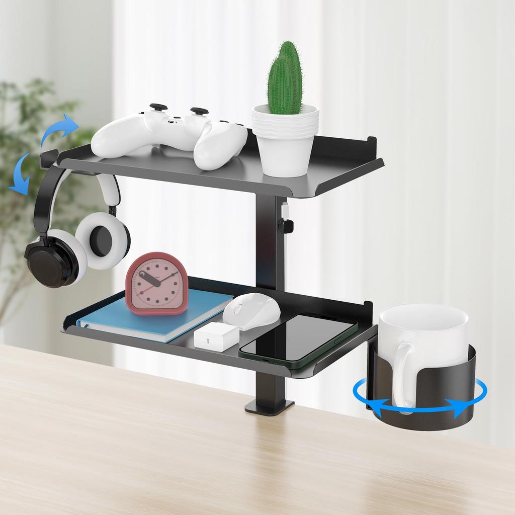 AP LAB Deskside Storage Desk Small Item Tabletop Storage for Laptops and Includes Cup Holder [For Organization] Multi-Stand Rack, Storage,