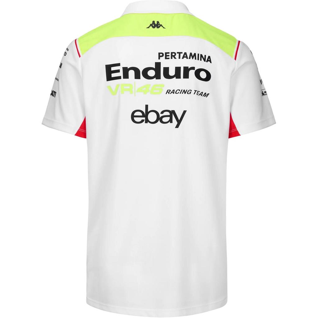 Kappa X VR46 White Collection Collaboration FW24 Acraz Misano Logo Print Pullover Short Sleeve Polo Shirt Men polo shirts 32226JW