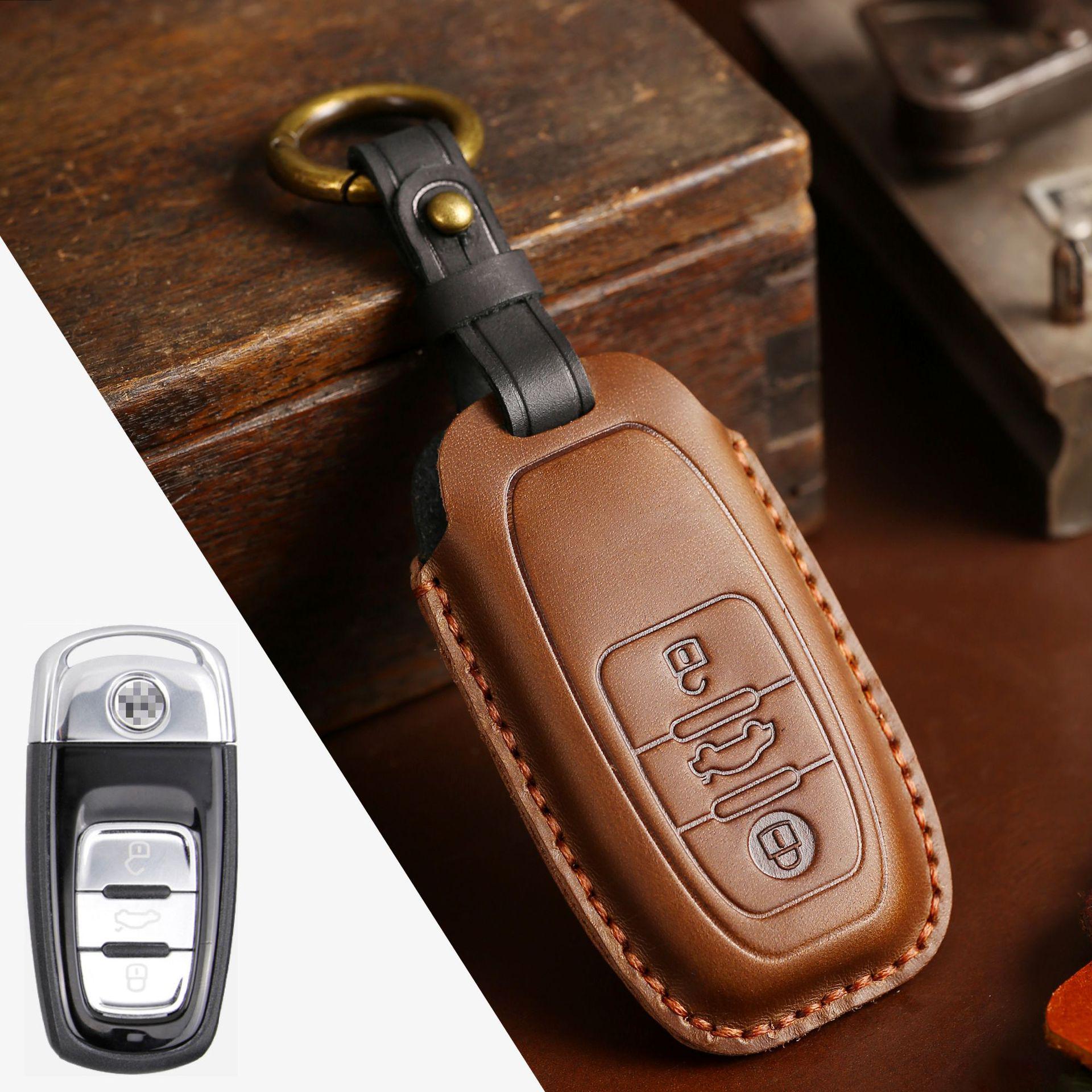 Genuine Leather Key Cover for Volkswagen & Phideon - Durable Protection