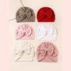 Newborn Cotton Bowknot Hat: Elastic, Solid Color, Four Seasons Headwear