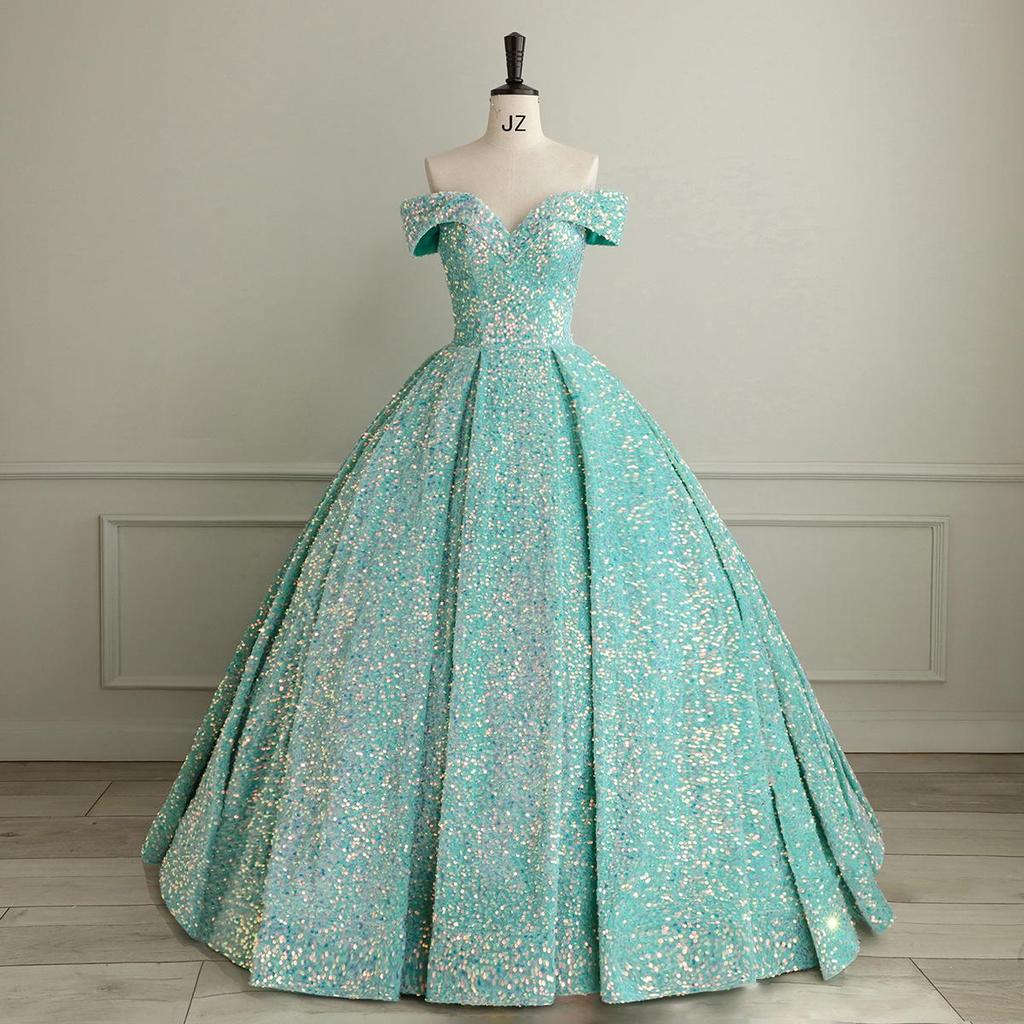 Cross-border Shiny Pitaya Puffy Skirt Wedding & Evening Gown