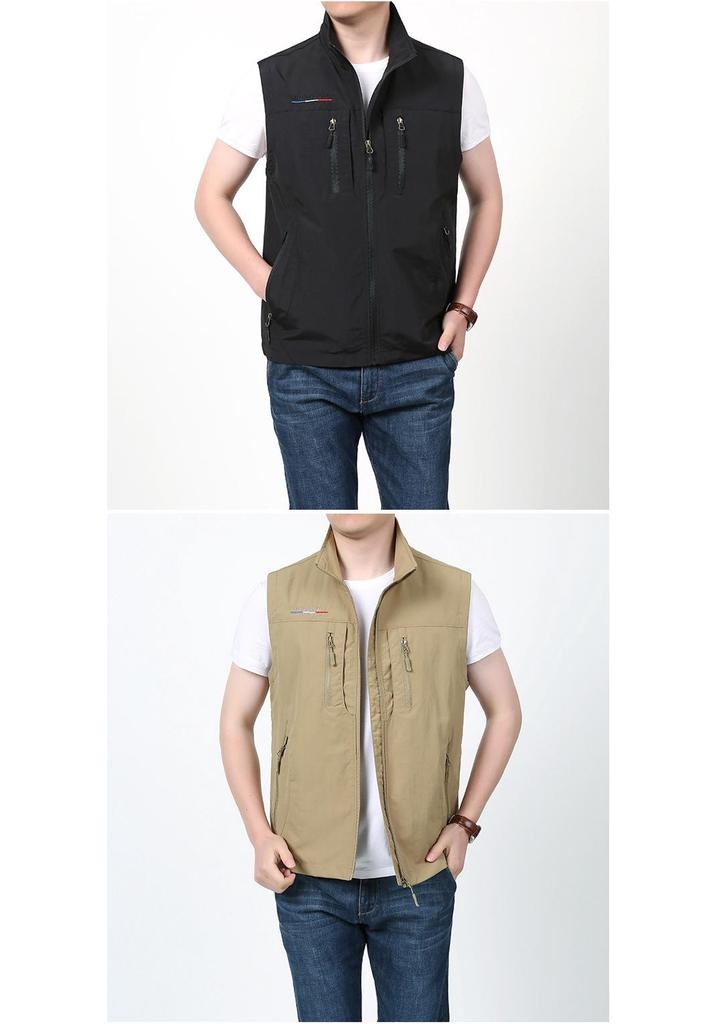 Men's Quick-Dry Multi-Pocket Waistcoat for Spring to Autumn