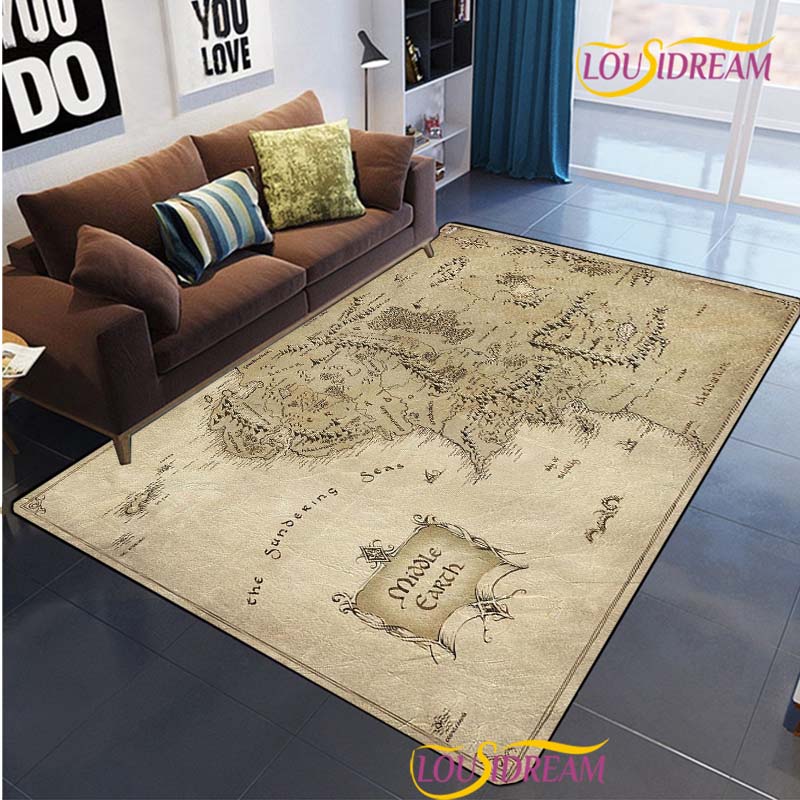 Lord of the Rings Carpet for Living Room Bedroom Rug Kitchen Door Unslip Floor Mats Birthday Gift Photography Props Alfombra Rug