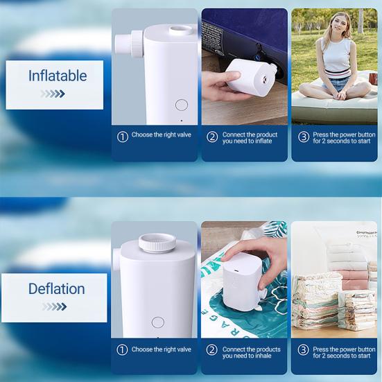 2500mAh Užitečná nafukovací pumpa s 5 tryskami Přenosné všestranné použití