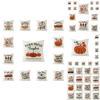 Elegant Thanksgiving Autumn Fall Maple Pumpkin Linen Pillow Cover For Home Decor