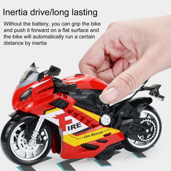 Children Motorcycle Toy Great Detail Lighting Sound Effects Inertial High Simulation 3D Effect Entertainment Educational Kids Pull Back Motorbike