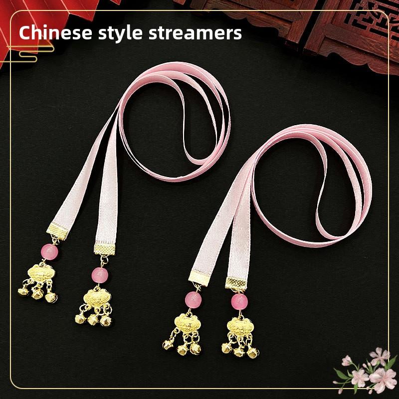 2025 New Hanfu Hair Accessories Girls Ancient Style Headwear Baby Chinese Bell Ribbon Kids Tassel Hairband Traditional Must-Have