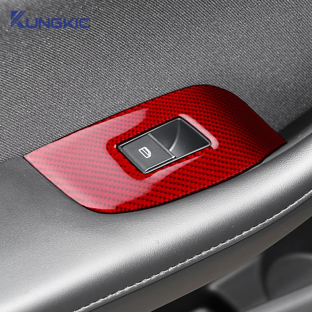 Real Soft Carbon Fiber For Mazda 3 BP 2019 2020 2021 2022 2023- 2025 Mazda3 Axela LHD RHD Front Door Window Lift Panel Sticker bkrna66