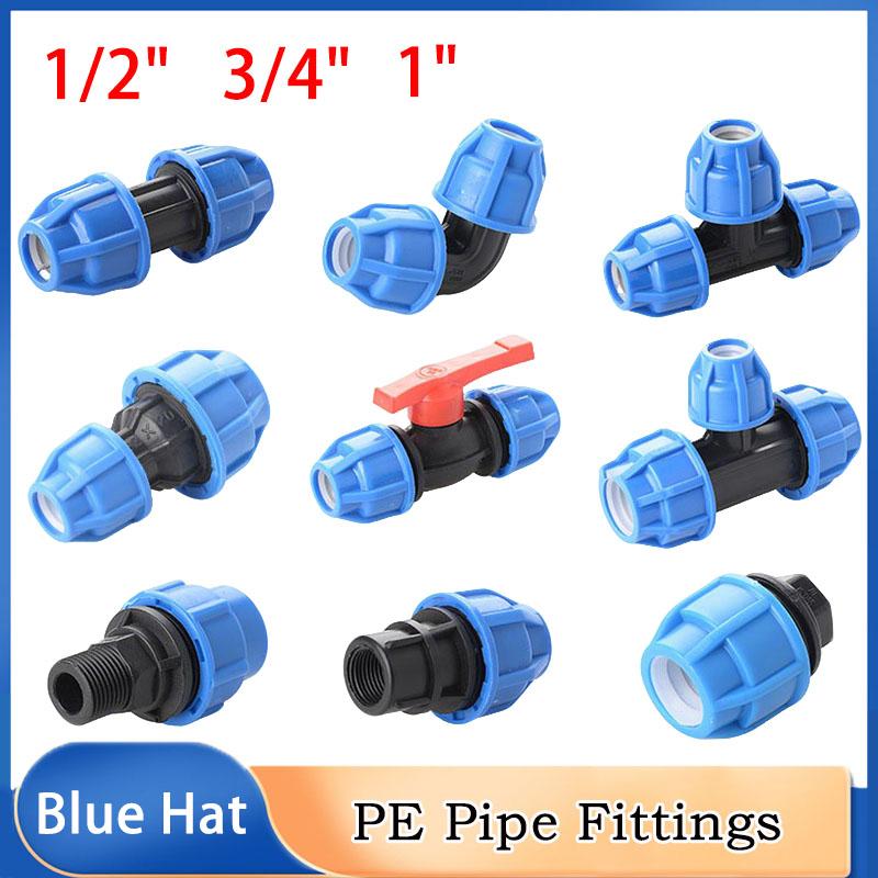 1pcs 20/25/32mm 1/2" 3/4" 1" PE Pipe Quick Connector Elbow Reducing Water Pipe Joint Tap Water Irrigation