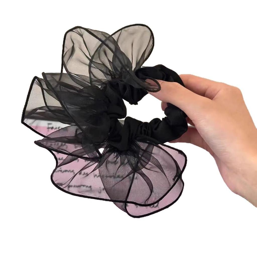 Eugen Yarn Skirt Large Intestine Hair Band Mesh Yarn Pleated Head Flower Hair Rope Tied Head Rope Rubber Band Hair Accessories