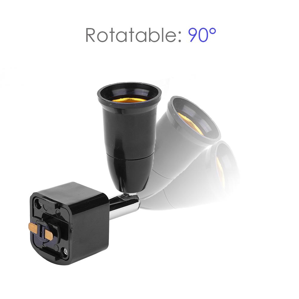 Verstellbarer Lampensockel-Konverter E27 85-240V 90 Grad drehbar LED Kupfer Glühbirnen Fassung Sockeladapter Beleuchtungszubehör