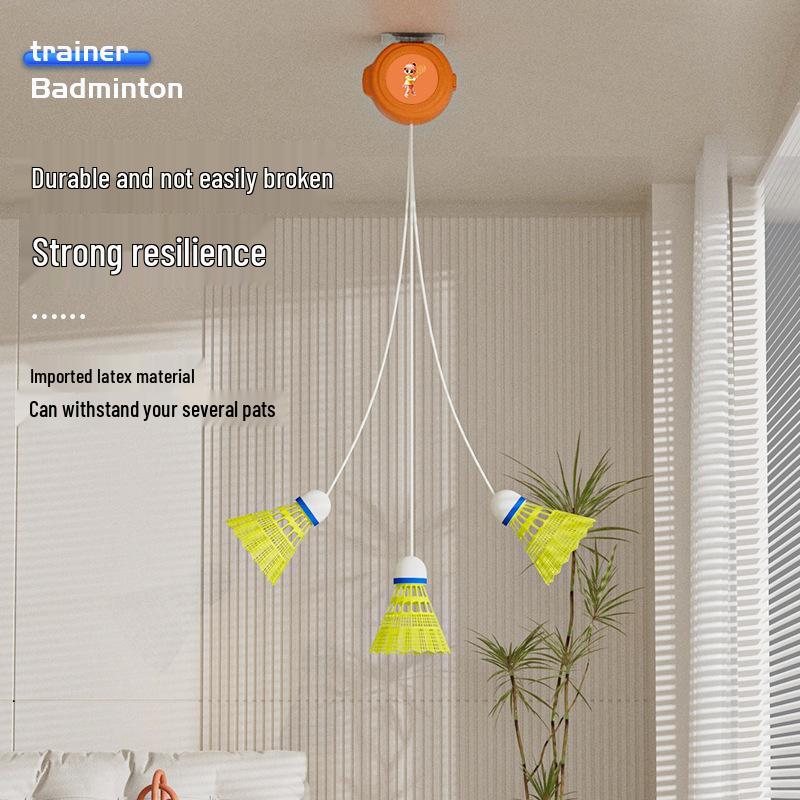Elastic Rebound Badminton Trainer for Solo Play - Suitable for Children and Adults, Indoor and Outdoor