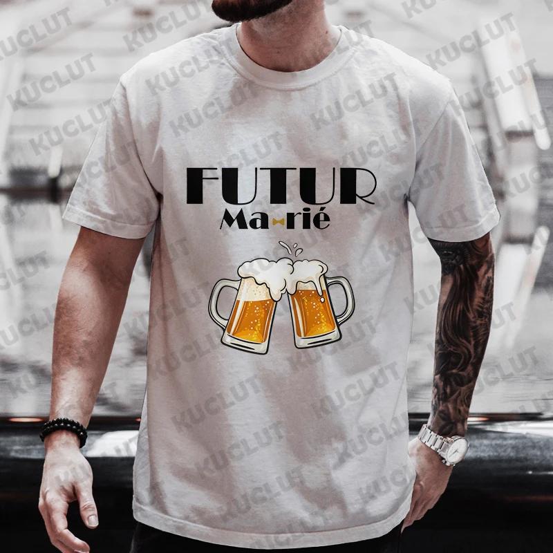 Boyfriend Evg Future Team Groom Man T Shirt Single Farewell Tees Bachelor Stag Party Tshirt Engaged Wedding Beer Graphic Tops