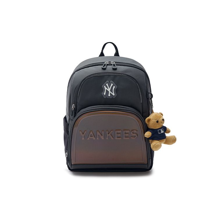 

MLB New York Yankees Large Logo Reflective Strap Adjustable Zipper Backpack Men Backpack Dark-Gray 7LBKB024N-50GRD Dark Gray