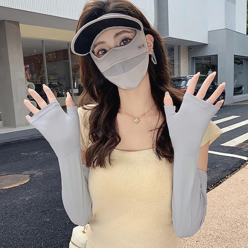 Women's Breathable Summer Sunscreen Face Mask with Brim for Cycling