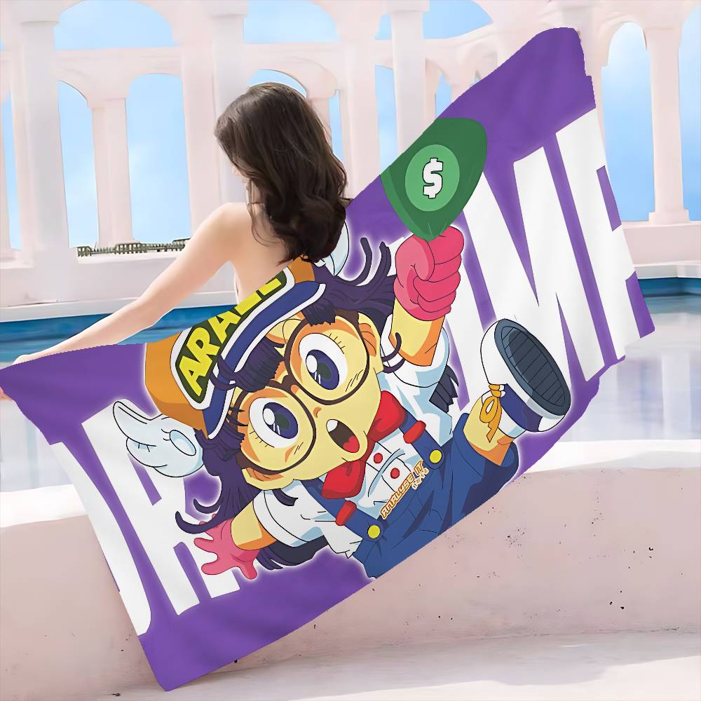 Dr Slump Anmie A-Aralees Bath Towel Microfiber Soft Water Absorbing Breathable For Girl Kids Decorative Cartoon Beach Towel