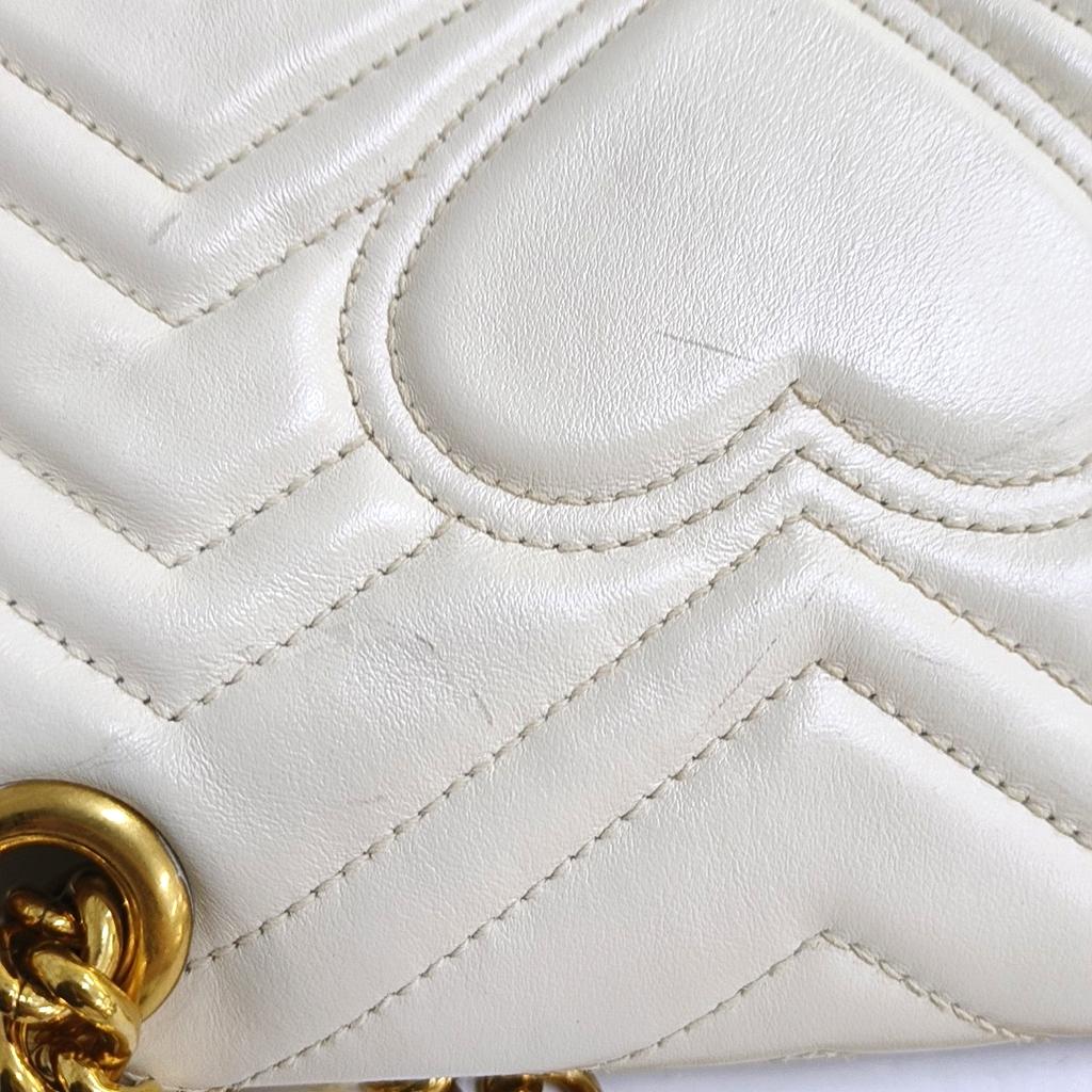 [Pre-Owned] Gucci GG Marmont Matelassé Mini Bag 'White' - Good #1IOZCGA