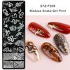 1Pc Snake Nail Art Stamping Plates Wild Animal Prints Leopard Tiger Skins Nail Stencils Flower Lace Stamping Templates