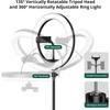 10-inch ring light with tripod, dimmable LED selfie light, comes with phone holder and Bluetooth remote, 3 color temperatures and 10 brightness levels