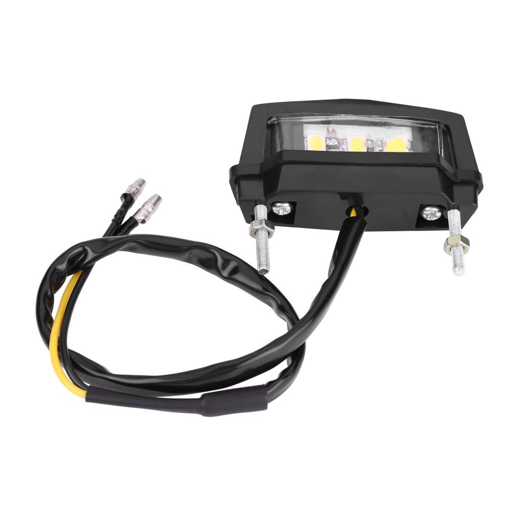 Motorcycle Motorbike LED License Plate Light Rr Tail Lamp White for Most Motorcycles