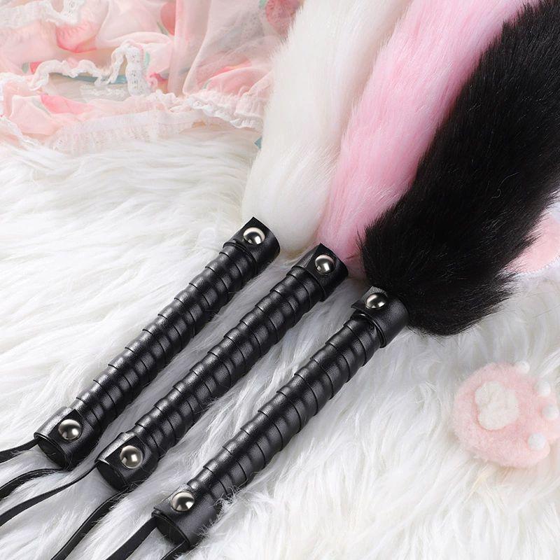 Flirt Spanking Sex Toy For Couples Erotic Leather Spank Whip With Fox Tail Adult Game Fetish Slave Paddle Whip  Bondage Whip