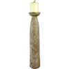 Stone Candlestick with a Cracked Pattern - Sand Color