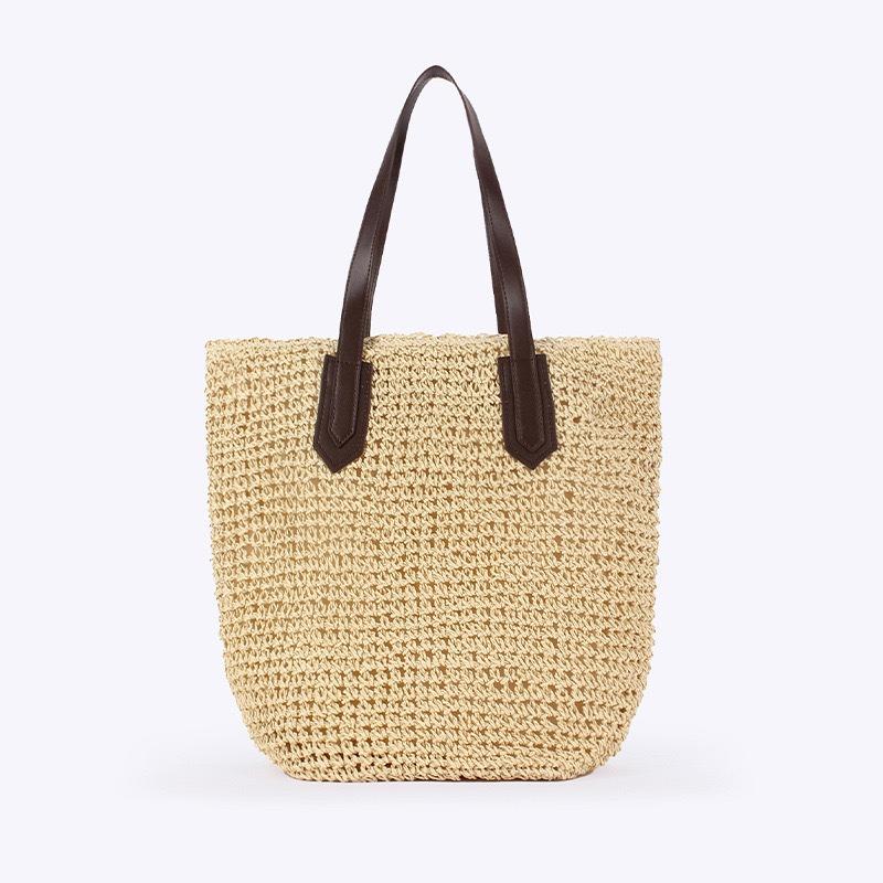 Neue Sommer Schulter Strohtasche Strohtasche große Kapazität Damen handgewebte Tasche Urlaub Strandtasche Tote Damentasche