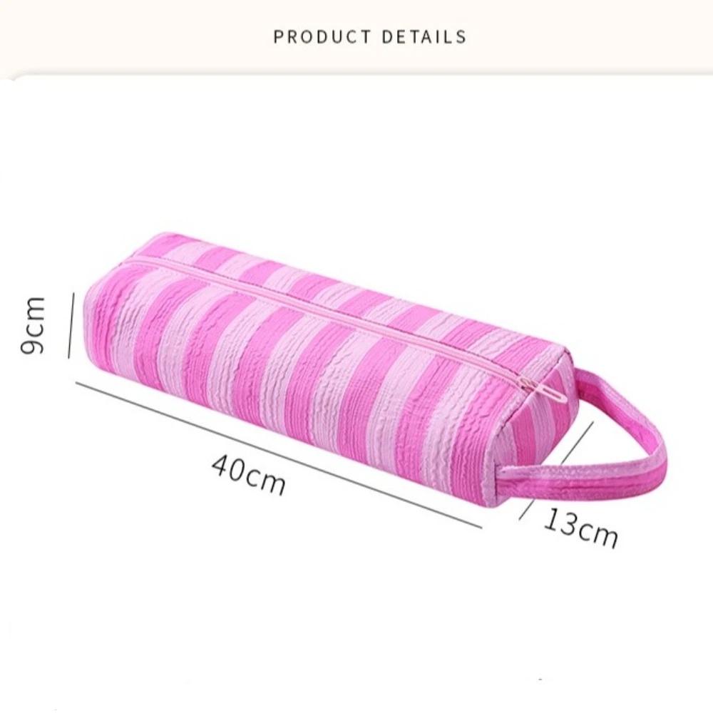 Large Capacity Hair Dryer Storage Bag Heat Resistan Stripe Design Curling Iron Storage Bag Portable Multi-Functional Makeup Bag