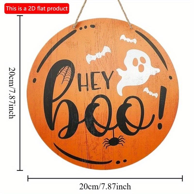 2d Flat 20*20cm, Halloween Home Decoration, Halloween Wooden Circular Logo, Creative Decoration, for Home, Club, Garden, Bedroom, Bar Decor.