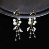 French Fashion Pearl Bride Earrings: Elegant High-End Ear Clips for Women