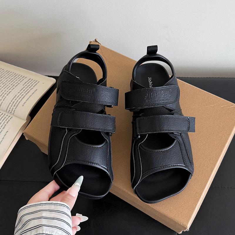 Popular Super Fire Velcro Platform Sandals Women's 2025 New Summer Retro Niche with Skirt Sandals