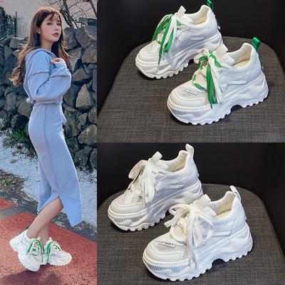 Mesh Breathable Dad Shoes Women's Spring and Summer Ins Tide 8cm Height Increase Small Muffin Casual Sports Shoes