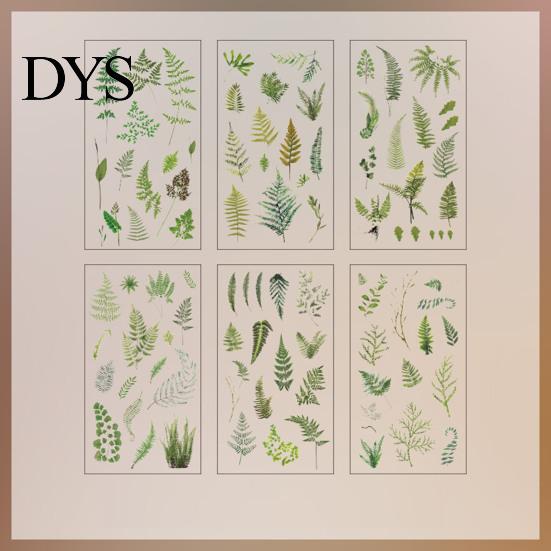 Floral Scrapbook Supplies 6 Sheets/Set Natural Flower Stickers, Waterproof PVC Plants Decals, Retro Stickers Transparent Decorative for DIY