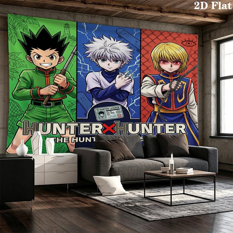 Hunter X Hunter Wall Tapestry Aesthetic Wall Hanging Printed Fabric Blanket Decorative Tapestries For Bedroom Living Room Home Decor