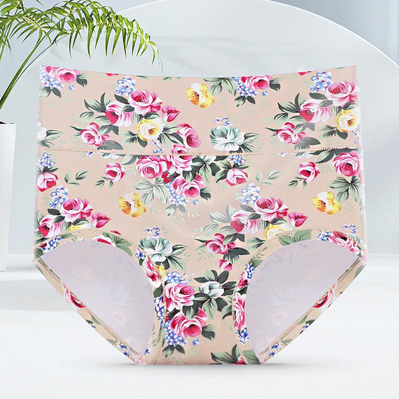 

Женские трусы-слипы с высокой посадкой и принтом, с антибактериальной ластовицей из хлопка с графеном - Сексуальное, дышащее нижнее белье с контролем живота 6XL [80-95 kg]