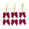 Mini Bow Red Gold Ornament Xmas Bowknots For Christmas Tree Gift Wrapping Wreath Wine Bottle Party Decoration Accessories