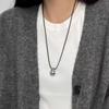 Jinruixi Minimalist Cold Style Glossy Metal Water Drop Black Leather Necklace for Women - Autumn Sweater Chain.